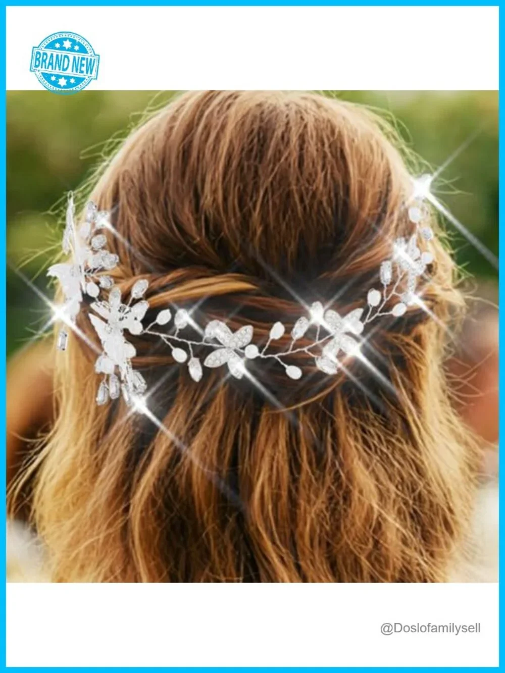 Butterfly Wedding Hair Vine Bridal Hairband Rhinestone Pearl Alloy Headpiece